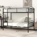 Twin Over Twin Metal Bunk Beds, Convertible Bunk Bed Divided into Two Beds for Kids Boys Girls Teens, Black