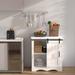 Modern Sideboard Buffet Cabinet with Single Sliding Door and Wine Cabinet