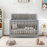 Gray Certified Baby Safe Crib 3 Adjustable Mattress Height Toddler Bed - N/A