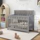 Gray Certified Baby Safe Crib 3 Adjustable Mattress Height Toddler Bed - N/A