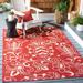 SAFAVIEH Indoor Outdoor BHS246Q Beach House Red / Beige Rug