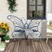 HLR Outdoor Bench with Butterfly Inspired Pattern 50 Metal Frame Patio Garden Bench Cast Iron