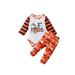 IZhansean Infant Toddler Baby Girl Boy Halloween Clothes Long Sleeve Romper+Stripes Pumpkin Print Pants Set Orange 2-3 Years
