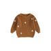 IZhansean Newborn Infant Toddler Baby Girls Knitted Sweater Floral Embroidery Casual Long Sleeve Pullover Knitwear Warm Clothes Chestnut Yellow 3-4 Years