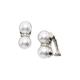 Kenneth Jay Lane Pave Divider Imitation Pearl Clip On Stud Earrings in Rhodium Plated
