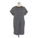 Gap Casual Dress - Mini High Neck Short sleeves: Gray Print Dresses - Women's Size X-Large Tall