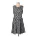 Tommy Hilfiger Casual Dress - A-Line: Gray Print Dresses - Women's Size 12