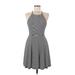 Mossimo Supply Co. Casual Dress - A-Line Halter Sleeveless: Black Print Dresses - Women's Size Medium