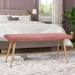George Oliver Kadiatou Fabric Upholstered Bench in Pink | 18.3 H x 45.3 W x 15.3 D in | Wayfair FE57C2F299ED452798026159B010BF3E