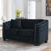 Black Sectional - House of Hampton® Janit Modern Chesterfield Velvet Sofa, 2-Seater Sofa Velvet | 30 H x 59 W x 31.5 D in | Wayfair