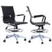 Brayden Studio® Conahan Drafting Chair Ribbed Office For High Tall Desk Table w/ Arms Mid Back Aluminum/Upholstered in Black | Wayfair