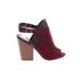 Call It Spring Heels: Burgundy Solid Shoes - Women's Size 7 - Peep Toe