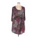 R&B Collection Casual Dress: Burgundy Print Dresses - Women's Size 2X