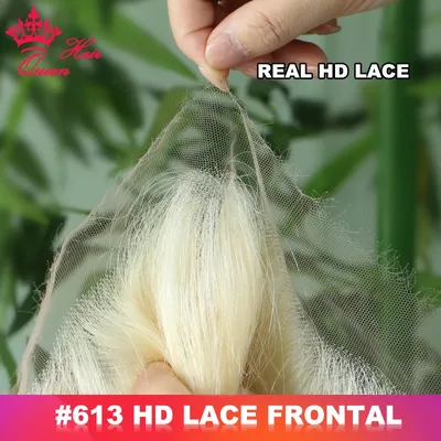 Queen Hair Real HD Lace Frontal 13x6 13x4 Closure 6x6 5x5 613 Blonde Virgin Human HD Skinlike Melt