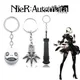 Game NieR: AutomMiKeychain Logo Pendant Keyring Robot 2B Emil No2 Type B White Ball Metal Cosplay