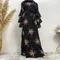 Robe imprimée à manches longues pour femmes musulmanes, vêtements pour femmes arabes, Dubaï, mode