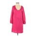 H&M Casual Dress - Shift Scoop Neck 3/4 sleeves: Pink Print Dresses - Women's Size 2