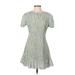 Shein Casual Dress - Mini High Neck Short sleeves: Green Dresses - Women's Size Medium