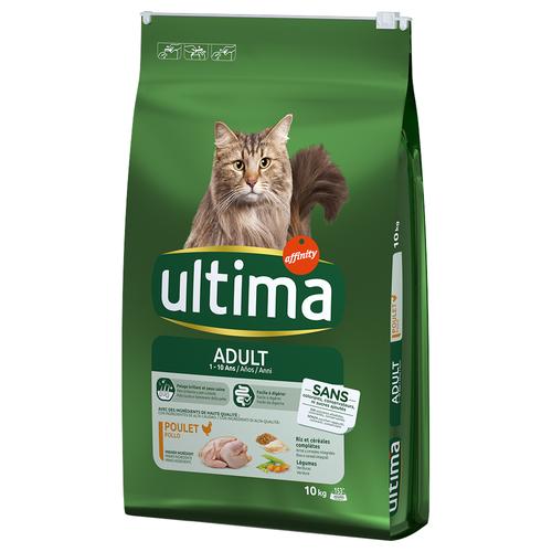 10kg Adult Huhn Ultima Cat Katzenfutter trocken - 2 kg gratis!