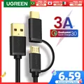 Ugreen USB Type C Cable for Samsung Galaxy S10 S9 Plus 2 in 1 Fast Charging Micro USB Cable for