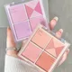 Blush Palette Powder 4 Color Blush Shades Matte Natural Glow Long-Lasting Pigment Face Blusher Girls