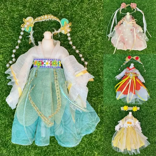 16 ~ 17cm Puppen kleider High-End-Kleid im chinesischen Stil Kleider Mode Puppe Kleidung Rock Anzug