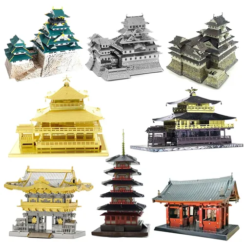 DIY 3D Metall Puzzle Japan Berühmte Historische Gebäude Himeji Castle Kinkaku-ji Osaka Castle Ray