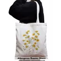 Shopper Yellow Flowers stampato Tote Bag donna Harajuku shopper handbag girl Shoulder shopping bag
