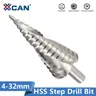 XCAN Step Drill Bit 1pc 4-32mm Pagoda Drill Hexagon Screw Drill Core Drilling Tool HSS spirale