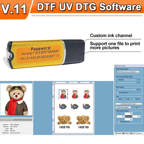 2023 NEUE DTF RIP Software V11 Druck Software Für Epson UV DTF DTG Drucker L1800 L805 DTF Software