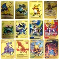 Bestselling Spanish Pocket Monster Metal Card vmax48 Style Original Picachu Fire Dragon Gold Game