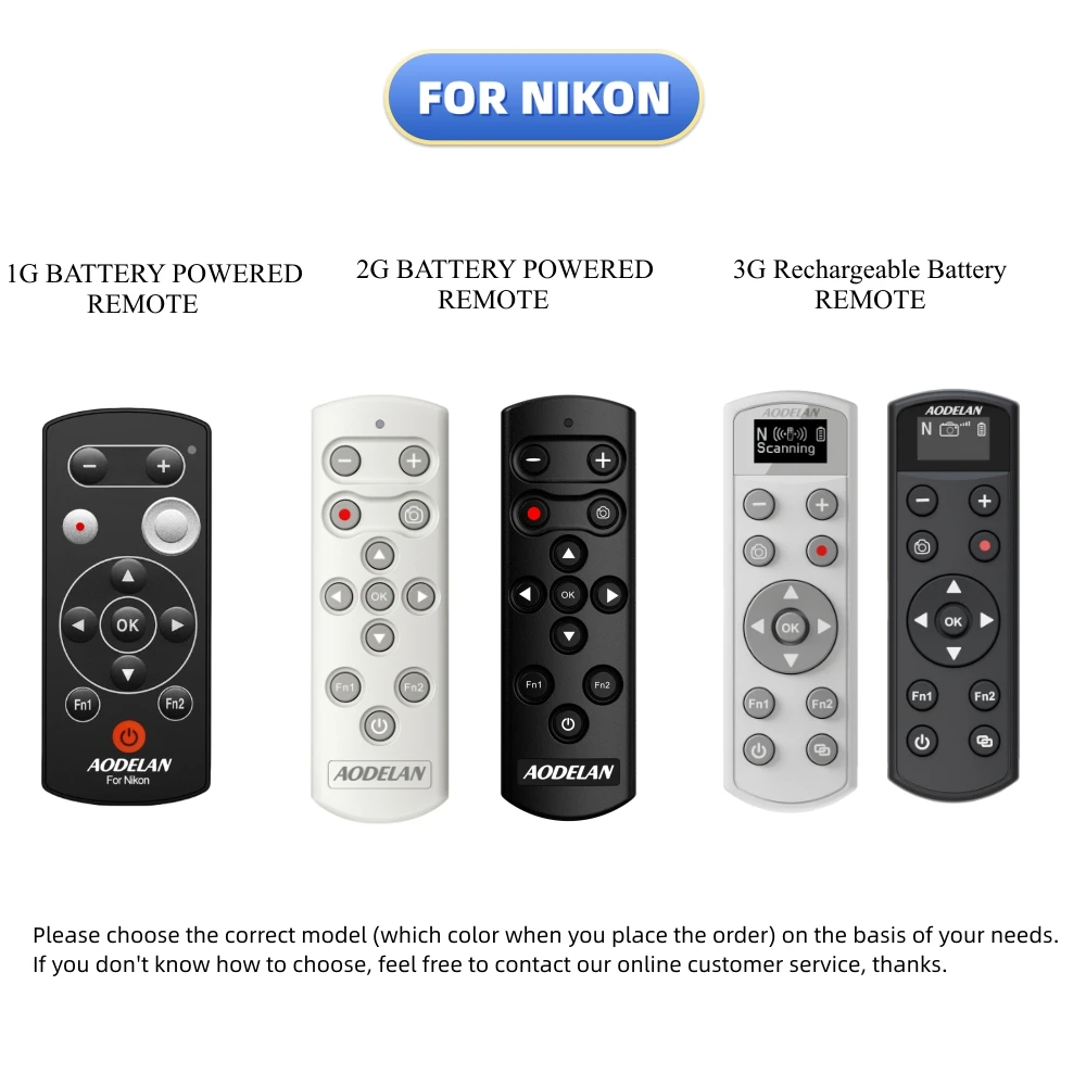 AODELAN ML-L7A Drahtlose Auslöser für Nikon Z30, Z6 II, Z7 II, Z fc, P1000, P950, Z50, B600, A1000 Ersetzen Sie Nikon ML-L7 Image