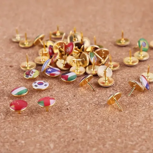 2022 neue 100pcs/box Karte Tacks Nationalen Flagge Kleber Reißzwecke Push-Pins Aushang Marker