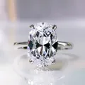 S925 Sterling Silver High Carbon Diamond 8 * 12mm Oval Fashion Versatile Party Boutique Jewelry Ring