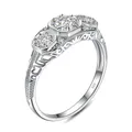 Pure 925 Silver 3 stone ring mossanite For Women With GRA Certificate Wedding Engagement Bridal