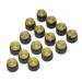 15Pcs Guitar AMP Amplifier Push on Fit Knobs Black with Gold Aluminum Cap Top Fits 6Mm Diameter Pots Amplifiers