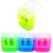 Pencil Sharpeners 4 Pcs Pencil Sharpeners Manual Dual Holes Compact Colored Handheld Pencil Sharpener for Kids with Lid Adults Students School Class Home Office