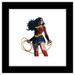 Gallery Pops DC Comics Wonder Woman - Minimalist Wonder Woman Lasso Pose Wall Art Black Framed Version 12 x 12