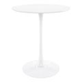 HomeRoots 521333 36 in. White Rounded Manufactured Wood & Metal Bar Table