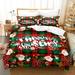Christmas Quilt Sets Queen/Full Size Reversible Bedding Set Snowman Tree Snowflakes Duvet Cover Bedspread Coverlet Xmas Bedroom Decor