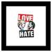 Gallery Pops DC Comics Harley Quinn - Harley Joker Love Hate Wall Art Black Framed Version 12 x 12