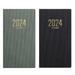 Planner 2024 12 Months (from January 2024 to December 2024) Small Calendar 17.3x9.6cm Daily Weekly and Monthly 2 pcs-Black+Green