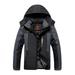 tklpehg Womens Winter Coats Winter Warm Jacket Hooded Neck Long Sleeve Outdoor Plush And Thickened Jacket Windproof Cycling Warm Coat Casual Solid Color Loose Outwear (Black XL)