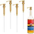 Pack of 4 Syrup Pump Dispenser Dosing Pump Syrup Dispenser Coffee Syrup Dispenser Replacement Syrup Pump Reusable Pump Attachment Syrup Dispenser for Homes Kitchens CafÃ©s Gold