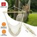 Hanging Rope Hammock Chair Porch Swing Seat Net Chair Swing Cotton Porch Chair