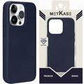 For Iphone 12 Iphone 12 Pro Metkase Apple-peel Stick Pu Leather Magnetic Circle Premium Hybird Case - Dark Blue