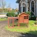 Juiluna Wooden Chicken Coop Large Outdoor Hen House with Shed Box Poultry Cage 48 L x 36 D x 24.8 H Chicken Cages