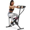 Sunny Health & Fitness Smart Upright Row-N-Ride Exerciser Squat Assist Trainer for Glutes Workout with Adjustable Resistance Easy Setup & Foldable Glute & Leg Exercise Machine- NO. 077SMART