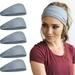 Sports Headbands for Men Women (5 Pack) Moisture Wicking Sweat Band Elastic Wide Hair Bands Workout Sweatband Athletic Mens Headband for Running Cycling Basketball Gym Exercise Football (Gray)