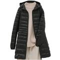 Diufon Winter Long Puffer Jacket for Women Thermal Long Sleeve Hoodies Outwear Lightweight Down Coats
